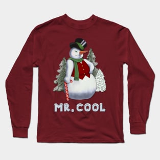 Mr Cool Snowman Humor Long Sleeve T-Shirt